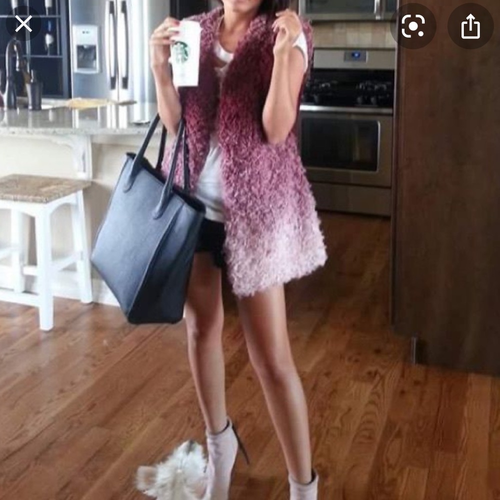 MinkPink from Urban Outfitters Ombré Shag Vest - Picture 2 of 4